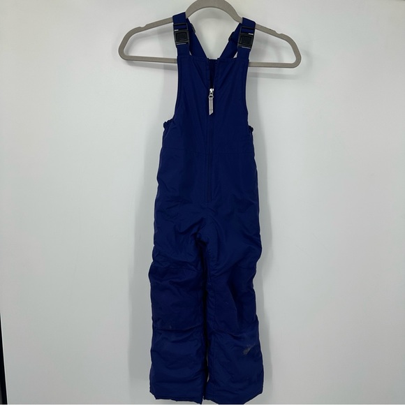 Lands End Winter Snow Ski Overalls Pants Grow a Longs Blue Purple Girls Small - Picture 1 of 9
